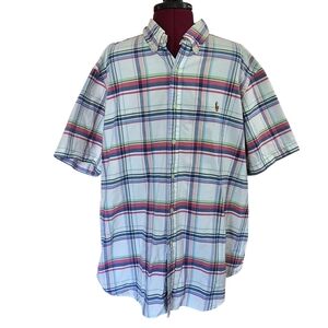 Ralph Lauren Red and Blue Casual Button Down Shirt